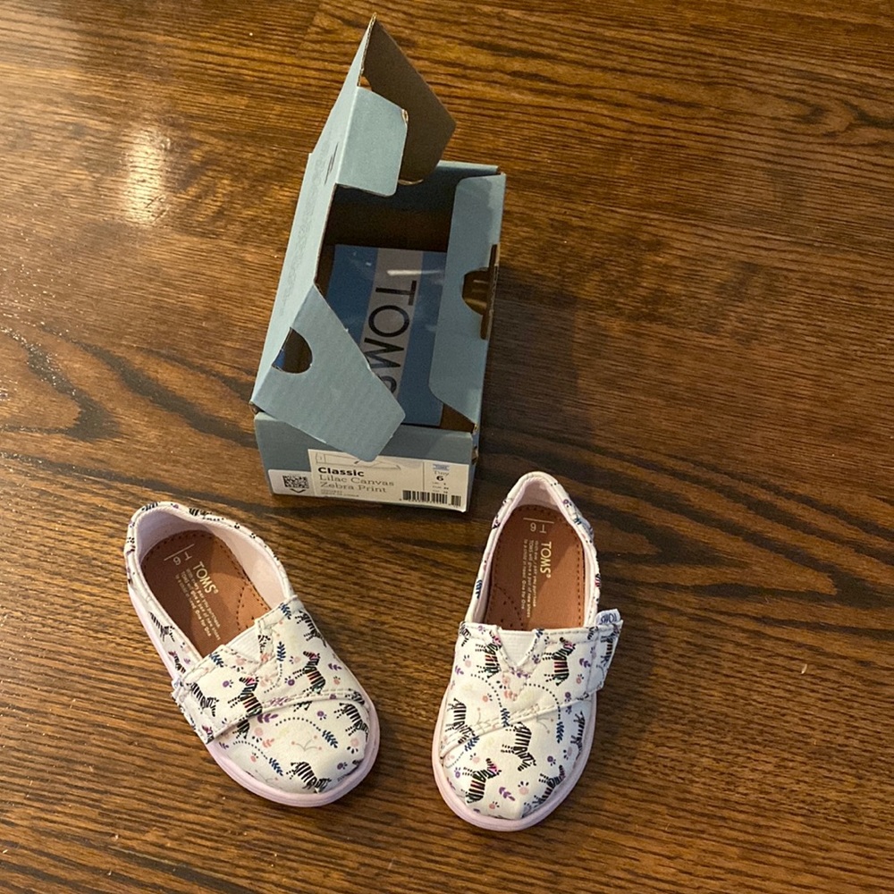 New Toms Lilac Cancas Zebra Print - no tags